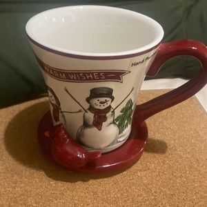St Nicholas Square Yuletide Warm Wishes Mug With Lid/Coaster Hand Painted